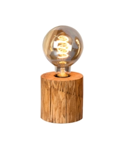 LUMETTO "TRABO" CON BASE IN PINO H10 CM, E27